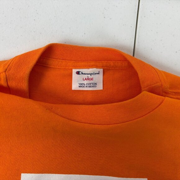 Vintage 90s Champion Tennessee Vols T Shirt Mens Size L Orange College Volunteer - Picture 5 of 5